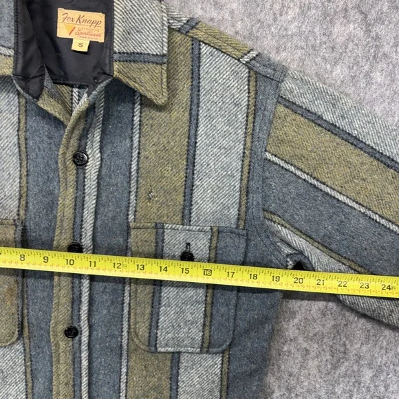 Fox Knapp CPO Shirt Wool Shirt Jacket Men's Small Wool USA Military Navy Green - Picture 10 of 16